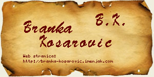 Branka Košarović vizit kartica